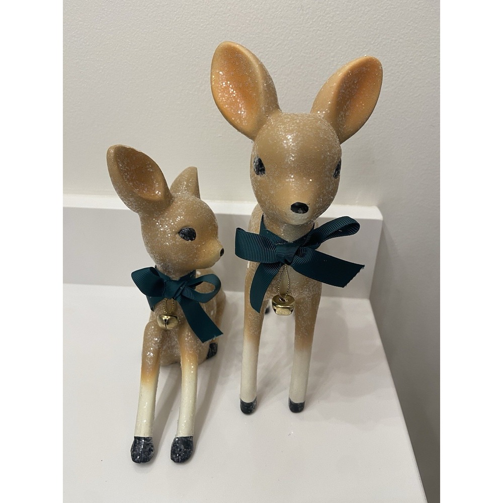 Grandin Road Nostalgic Deer Christmas‎ Figurines Holiday Reindeer Original Box - Picture 3 of 16